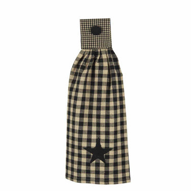 Black Nutmeg Heritage Star Black Tab Towel Set Of Two TT020011 - The Fox Decor